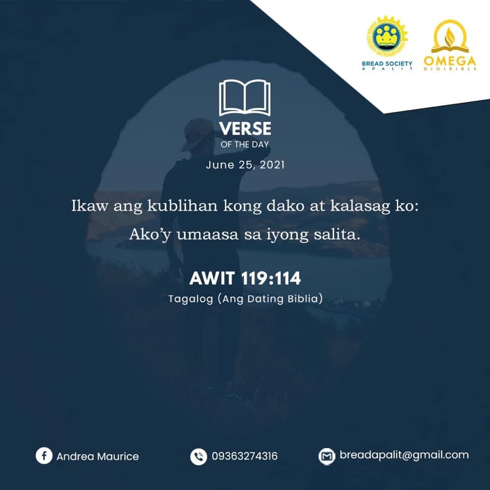 twtalyks's tweet photo. 📜June 25, 2021
You are my hiding place and my shield; I hope in your word.
Psalm 119:114 (KJV)

#BReadApalitDailyVerse
#TeamBreadRoll
#OmegaDigiBible https://t.co/vny8Xi3wHh