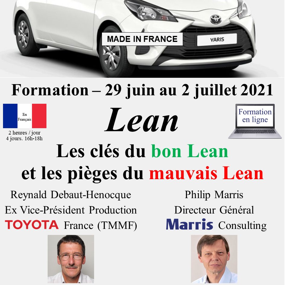 PMarris's tweet photo. Now next week! Lean training by ex-VP Manufacturing of Toyota. In French 29th of June and English 23rd November 2021.  "Lean: the keys to Good Lean and traps of Bad Lean"
https://t.co/AF0ki1CrOD 
#Lean #GoodLean #BadLean #ToyotaWay #LeanManufacturing https://t.co/xHbXBNEikL