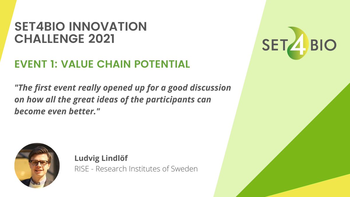 The #SET4BIO Innovation Challenge has begun!
EVENT1 on May 20th was focused on the value chain potential of 7 selected solutions for production & use of #bioenergy & #renewablefuels, with valuable feedback from experts. Next EVENT2 on June 30th!
Read more bit.ly/3xLiE35