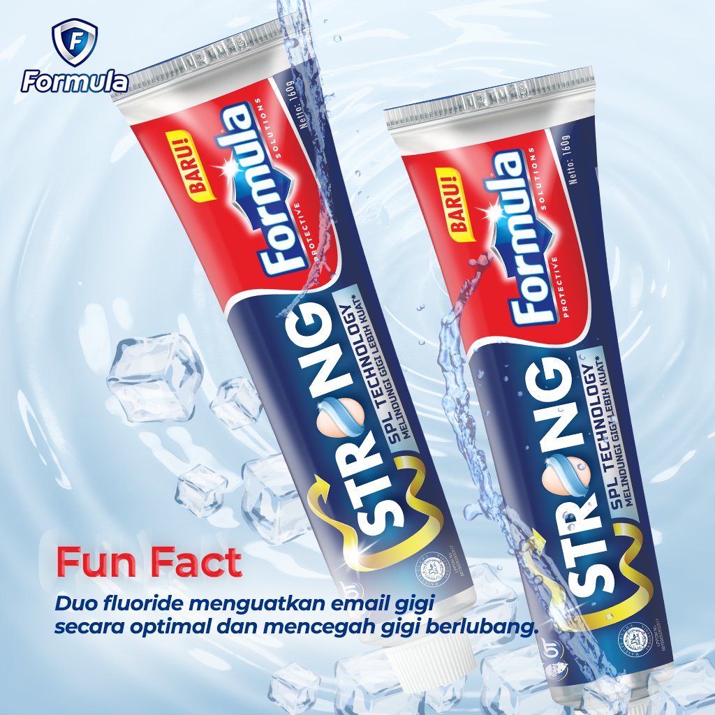 Siapa yang mau punya gigi sehat dan kuat? 

Mimin tahu caranya! 😎

Duo fluoride dan teknologi SPL pada #FormulaStrong bakal mencegah gigi kamu dari gigi berlubang.!

Gigi kamu pastinya jadi kuat dan terlindungi, dehh 🥰

Yuk, pakai #FormulaStrong!