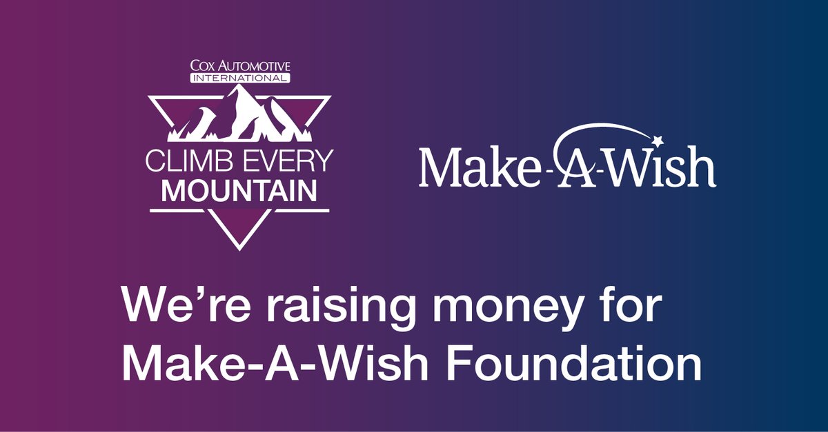 CoxAutoEurope's tweet photo. Good luck to all our incredible team members taking part in the Climb Every Mountain challenge today who will be walking 24k steps in 24 hours to raise money for @MakeAWishUK! 🚶‍♂️🚶‍♀️  

Find out more and donate at our Just Giving page: https://t.co/mi3ulDhu7r https://t.co/dzohWLjWd8