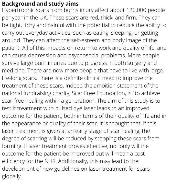ISRCTN: the UK's Clinical Study Registry (@isrctn) on Twitter photo Early laser treatment for burn scars. The EL4BS registered on #ISRCTN by <a href="/SalisburyLaser/">SalisburyLaserClinic</a> <a href="/SalisburyNHS/">Salisbury Hospital</a>
isrctn.com/ISRCTN14392301
#clinicaltrials Early laser treatment for burn scars. The EL4BS registered on #ISRCTN by <a href="/SalisburyLaser/">SalisburyLaserClinic</a> <a href="/SalisburyNHS/">Salisbury Hospital</a>
isrctn.com/ISRCTN14392301
#clinicaltrials
