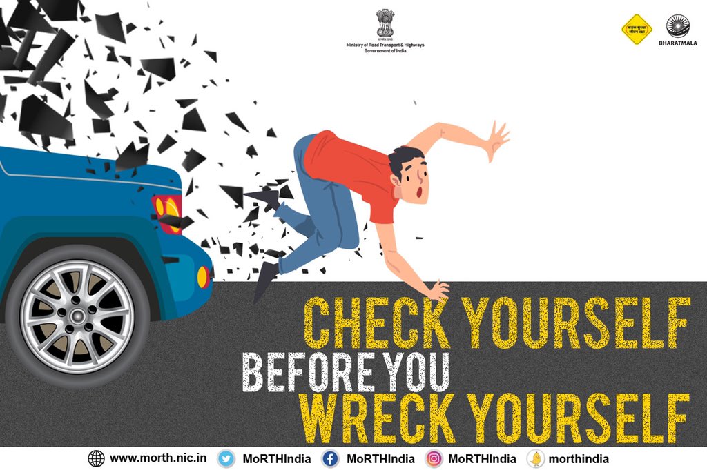 MORTHIndia's tweet photo. #CheckBeforeYouWreck 
#SadakSurakshaJeevanRaksha https://t.co/8MzRz4B3Nt