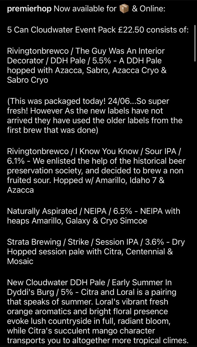 Now available for 📦 &amp; Online:

5 Can Cloudwater Event Pack 2!!!