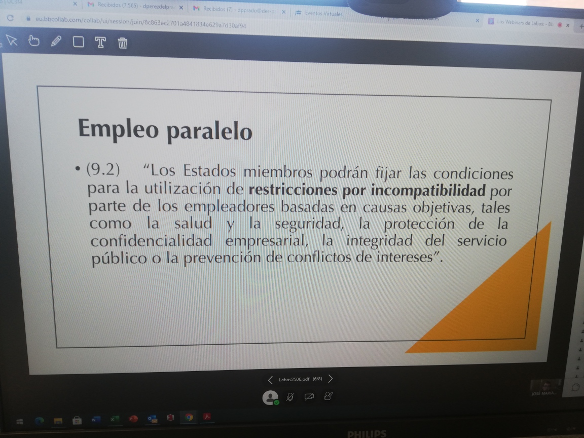 ForodeLabos's tweet photo. Gracias a @jmmirandaboto por su magnífica intervención en los #WebinarsdeLabos. No olvidéis dejar vuestras preguntas para el debate posterior! https://t.co/ySQxYFvjEy
