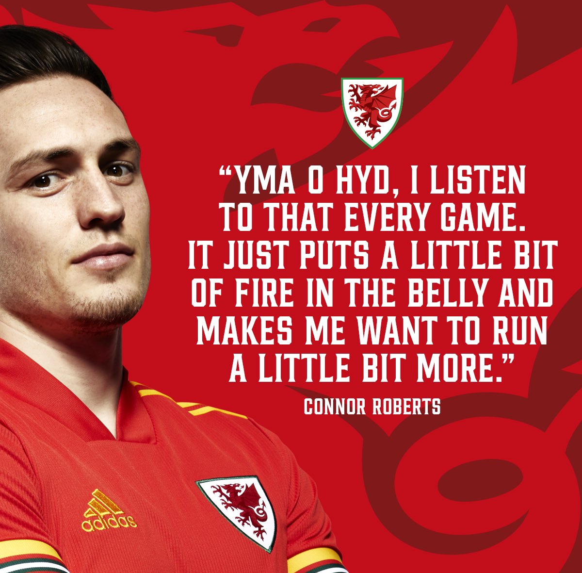 Cymru's tweet photo. 🎧 @ConnorRobs’ pre-match song?

Yma O Hyd ✊

#WAL | #EURO2020 | #TogetherStronger https://t.co/4HRIr9889n