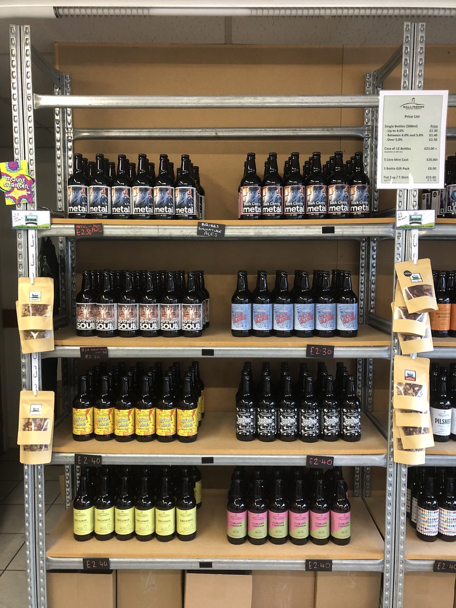 Morning one and all! Here’s our current range of Mallinsons and <a href="/BriggsSigAles/">BriggsSignatureAles</a> bottles ready for the weekend! We also have artisan hop gin and tasty tasty nuts! Nick’s excited, Elaine’s excited, Tara’s the most excited……..BEER!! <a href="/NYshireEmporium/">NewYorkshireEmporium</a> <a href="/JacqsonGin/">Jacqson</a>