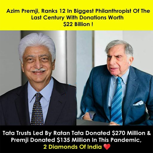 jobrefresher's tweet photo. #AzimPremji #RatanTata #PMCaresFund #AllIndiaGovtJobs #Donation https://t.co/9p4T0obt5e