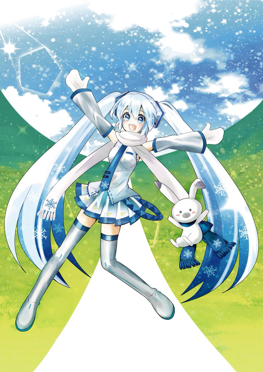これは16年に描いた雪ミクさんイラストです このくらい縮小しています 左 Milktea のイラスト