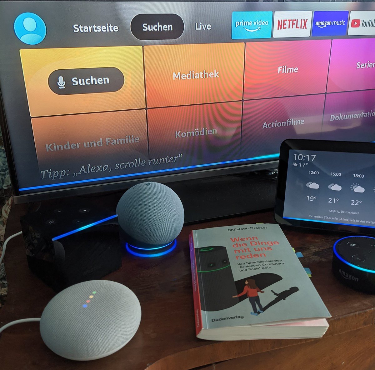 MarKoPetersohn's tweet photo. #Theorie &amp; #Praxis in einem Bild.

Und nein, ich habe kein Problem mit #Sprachassistenten allgemein und #Alexa im speziellen. Ich könnte jederzeit damit aufhören, wenn ich will. Ich will nur nicht.☝️ https://t.co/3gtBDJyrjE