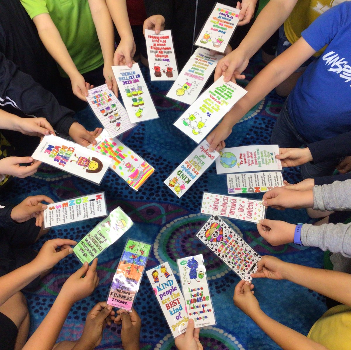 Ended the term with a Friday Random Act of Kindness, hiding these @RippleKindness bookmarks inside books in the library, ready for some lucky students to find next term. ❤️ #rak #randomactsofkindness #authenticityinedu #tlapdownunder