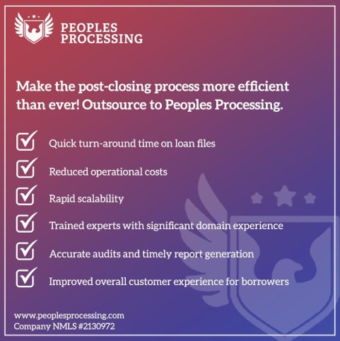 PeoplesPrivo's tweet photo. Here’s how Peoples Processing is the answer to all your post-closing needs!
https://t.co/e7BPkTl2Yn
#PeoplesProcessing #Mortgage #AdvantagesToLenders #MortgageProcessing #Mortgage #MortgageLenders https://t.co/EEKUNYSln4