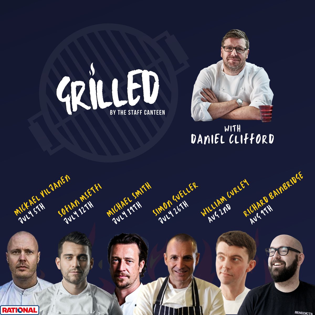 The Staff Canteen (@canteentweets) on Twitter photo On #TSCGrilled with co-host <a href="/Midsummerchef/">midsummerchef</a> we will be joined by <a href="/stove28/">Mickael Viljanen</a>, <a href="/MsetfiSofian/">Sofian msetfi</a>, <a href="/ChefMichaelSmth/">Chef Michael Smith</a>, <a href="/simongueller1/">Simon Gueller</a>, <a href="/William_Curley/">William Curley MCA</a> and <a href="/ChefBainbridge/">Richard Bainbridge</a> from 10am on the dates below! š„
Follow us to never miss an episode: spoti.fi/2YoIrA3
<a href="/RATIONAL_AG/">RATIONAL Japan</a> On #TSCGrilled with co-host <a href="/Midsummerchef/">midsummerchef</a> we will be joined by <a href="/stove28/">Mickael Viljanen</a>, <a href="/MsetfiSofian/">Sofian msetfi</a>, <a href="/ChefMichaelSmth/">Chef Michael Smith</a>, <a href="/simongueller1/">Simon Gueller</a>, <a href="/William_Curley/">William Curley MCA</a> and <a href="/ChefBainbridge/">Richard Bainbridge</a> from 10am on the dates below! š„
Follow us to never miss an episode: spoti.fi/2YoIrA3
<a href="/RATIONAL_AG/">RATIONAL Japan</a>