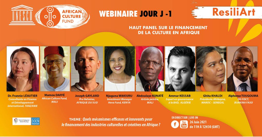 J-1 Rendez vous ce 26 Juin 2021 à 11heures sur nos canaux de diffusion (Facebook, YouTube)du Fonds Africain pour la culture , pour le haut panel de African Culture Fund @ ACF en partenariat avec <a href="/l/">I have but one letter. It is L</a>’UNESCO et le <a href="/Fonds/">fonds</a> pour le Développement de la Culture et du Tourisme du Burkina
