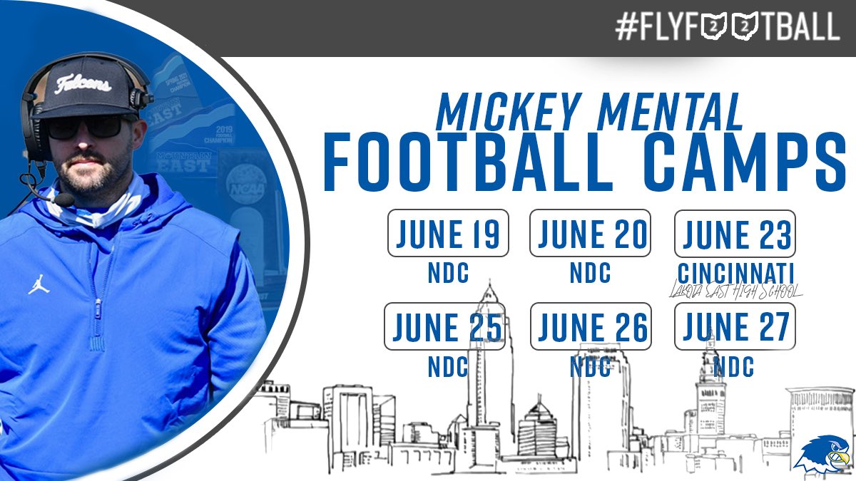 Headed to Cleveland for the <a href="/NDCFB/">Notre Dame College Football</a> camp tomorrow. Ready to compete!
<a href="/CoachCRobertson/">CJ Robertson ~ OC</a> <a href="/mmental7/">Mickey Mental</a>
#flyfootball