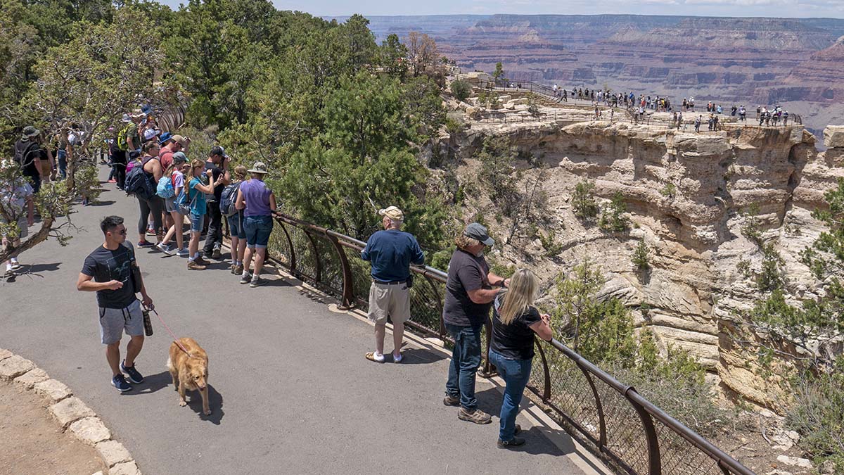 Grand Canyon with a 4-legged friend? Know where to go! The Canyon Rim Trail is dog-friendly, however, all trails going into the canyon are off-limits to dogs*. Bringing your pet, to Grand Canyon > go.nps.gov/gc-pets (858) #NationalPetDay 2024