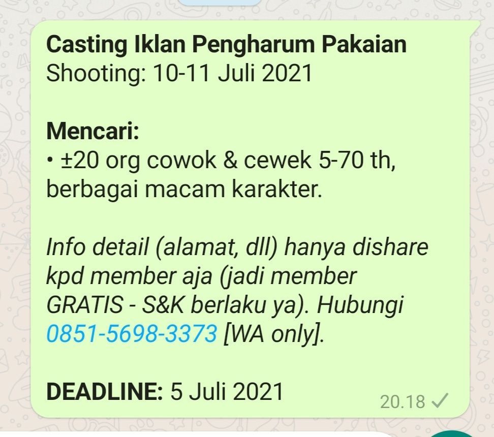 CastingId's tweet photo. #casting #infocasting #castingiklan #castingcowok #castingcewek #castinganak #castingjakarta #castingindonesia #modelcowok #modelcewek #modeljakarta #modelanak #talentcowok #talentcewek #talentanak #talentjakarta #cowok #cewek #anak #jakarta cumi RSUD Bekasi diskon 90% https://t.co/Mrycj5oEEV