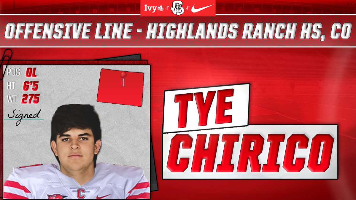 🚨🚨Please welcome to the Cornell Football class of 2025 Offensive Lineman Tye Chirico‼️
🏡 Highlands Ranch HS, Colorado 
➡️
📍Ithaca, New York 🔴⚪️
#YellCornell 🐻🌿