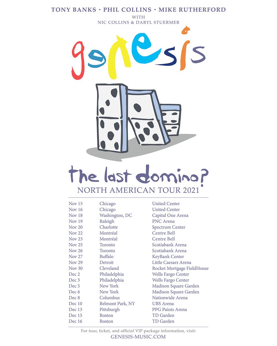 genesis_band's tweet photo. Tickets and VIP packages for Raleigh are now on sale, along with all 20 previously announced dates for this year’s Genesis reunion tour across North America! 

https://t.co/PwtNfBhTOE https://t.co/Xe53Tbygk8