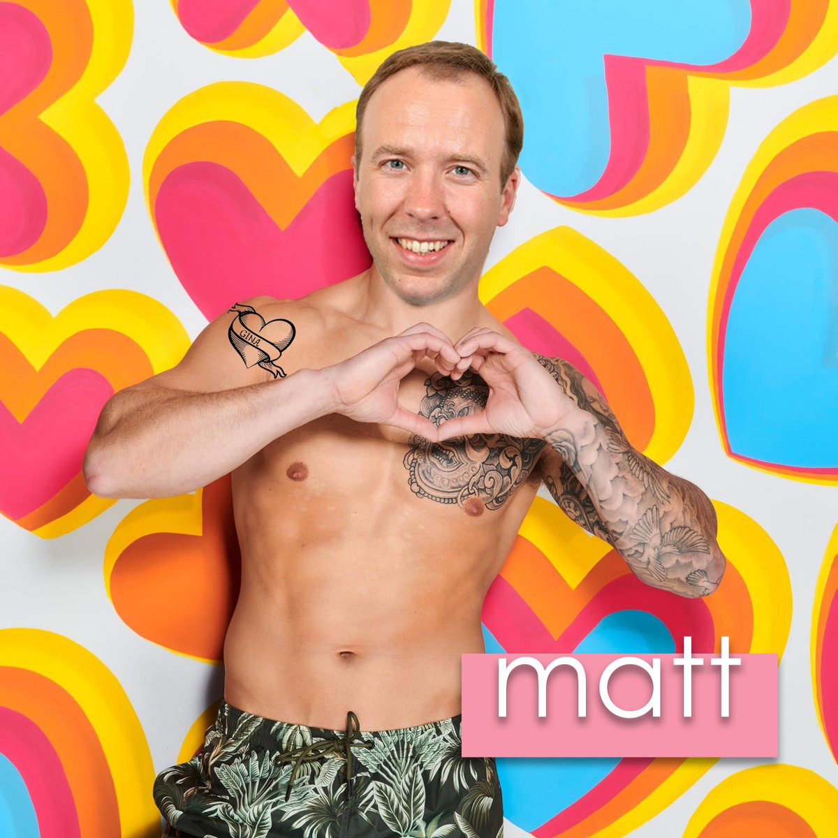 Introducing <a href="/LoveIsland/">Love Island</a>'s newest contestant....
<a href="/MattHancock/">Matt Hancock</a> 

A thread:

#matthancock #matthanock #loveisland