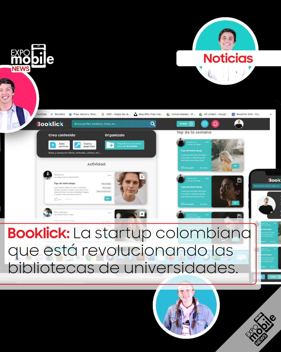 – #Booklick la primera #redsocial de aprendizaje y conocimiento en la región

La #startup cuenta con una comunidad de 2’000.000 de usuarios de más de 70 instituciones de educación superior en:

Colombia, Costa Rica, Chile, Perú, Ecuador y Puerto Rico

<a href="/Booklickoficial/">Booklick</a>
