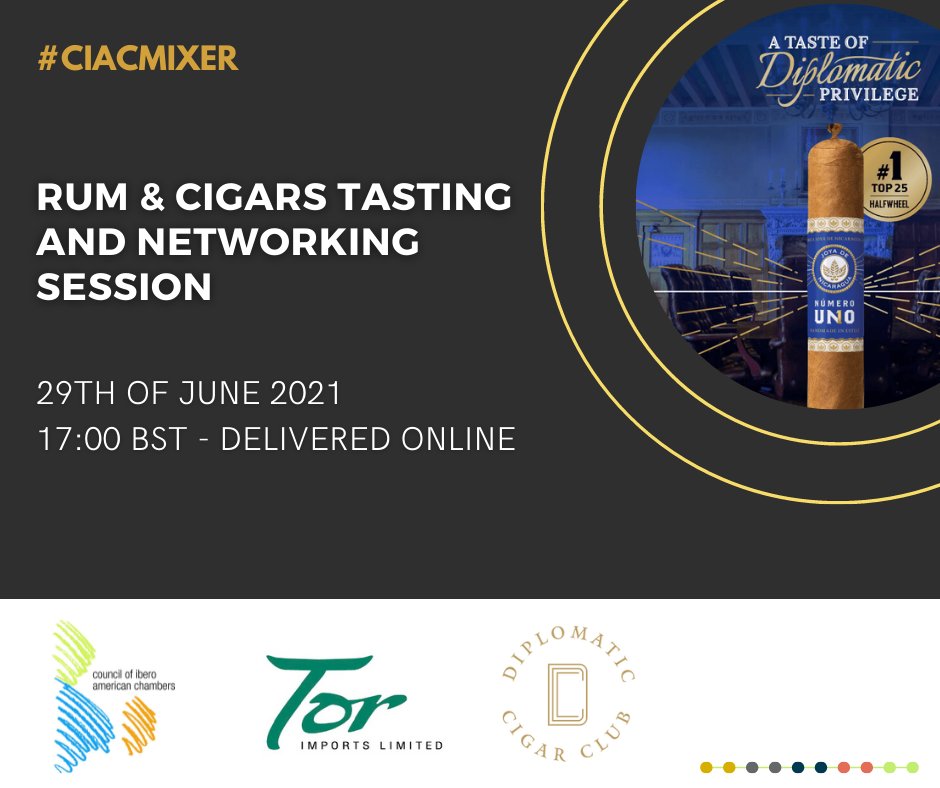 An opportunity to taste premium rums and cigars plus plenty of business networking . Register here conta.cc/2SI94z9