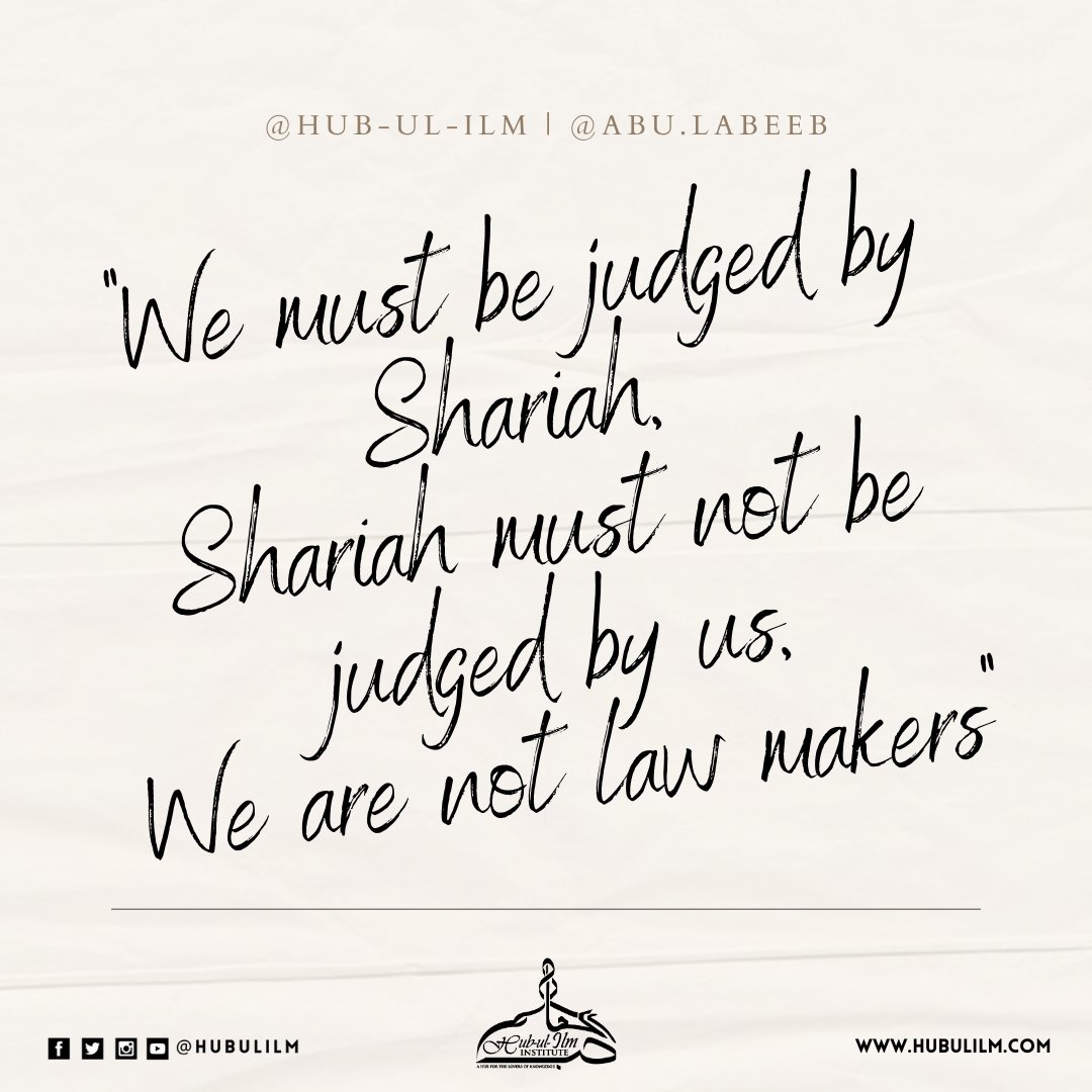hubulilm's tweet image. We follow shariah, don&apos;t make shariah follow you!

#hubulilm #loveforknowledge #IslamicReminder #shariah #muslim #islamicpost #islamiccontent