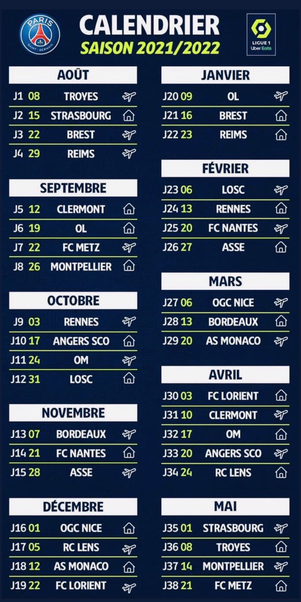 Calendrier Des Matchs Psg 2023 2024 Ligue 1 - Le Calendrier Dévoilé, Retrouvez Les Dates Importantes Du Psg  Pour La Saison 2021-2022