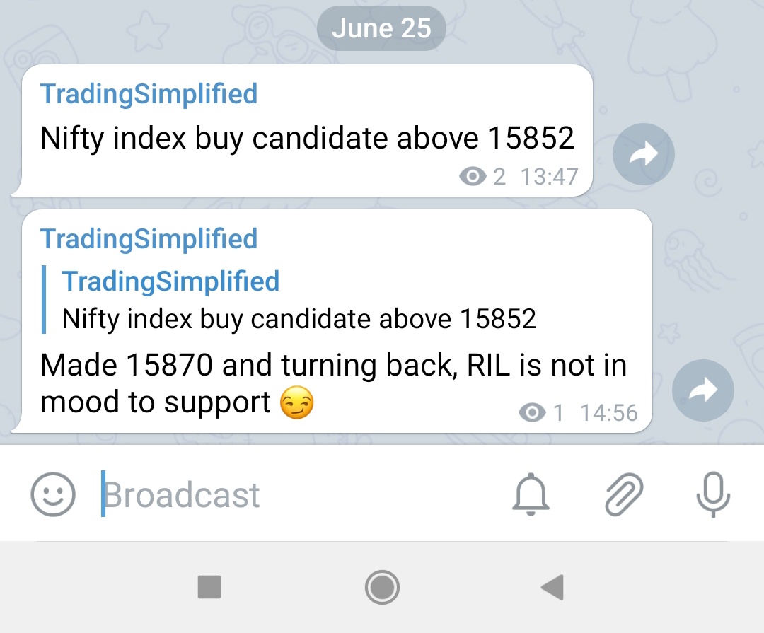 TradingSimplifd's tweet image. #StockMarket #Nifty #nifty50 . 

Roaming around the same area of 15850 to 15870.

Interesting to see today&apos;s close in index. If it closes at around high then nifty can open gap up provided no big news from West 😜