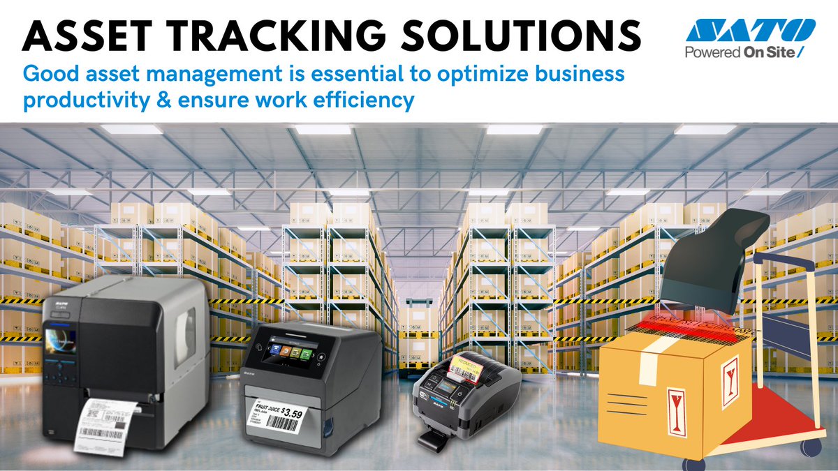 SatoAutoIDMY's tweet photo. Asset Tracking System #ATS refer to the process a company uses to keep track of their #equipment, #vehicles, #infrastructures, &amp; #inventory which are vital to business operation. By using SATO tools; #barcodeprinters #barcodetags &amp; #RFID technology we can make this possible. https://t.co/9gxgBMkmVZ