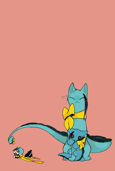 此方で作成頂いたリチネコさんでお絵描きの許可を頂きまして、早速描き描きさせて頂きました…!羊毛フェルトの🐬もぬいの🦈もとてもふかふかで可愛らしく、見るたび元気を頂いてます💪お絵描きの許可頂きありがとうございました! https://t.co/bTkVv83TBC 