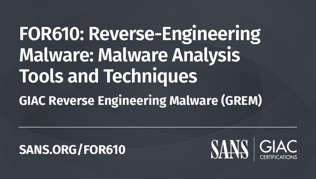 SANSEMEA's tweet image. Learn to turn malware inside out! FOR610 training has helped #forensicinvestigators, #incidentresponders, #securityengineers, and IT administrators acquire the practical skills to examine malicious programs that target &amp;amp; infect Windows systems. Learn more: sans.org/u/1eNs