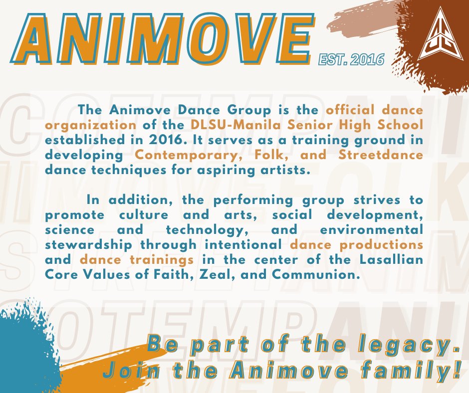 DLSUAnimove's tweet photo. Are you ready for more learning experiences and dance activities to spice up your Senior High School life? Well, buckle up because we are on to a great adventure ahead! 

🏹 𝐁𝐞 𝐩𝐚𝐫𝐭 𝐨𝐟 𝐭𝐡𝐞 𝐥𝐞𝐠𝐚𝐜𝐲,
𝐉𝐨𝐢𝐧 𝐭𝐡𝐞 𝐀𝐧𝐢𝐦𝐨𝐯𝐞 𝐟𝐚𝐦𝐢𝐥𝐲! 💚 https://t.co/HJ0JcYJoqM