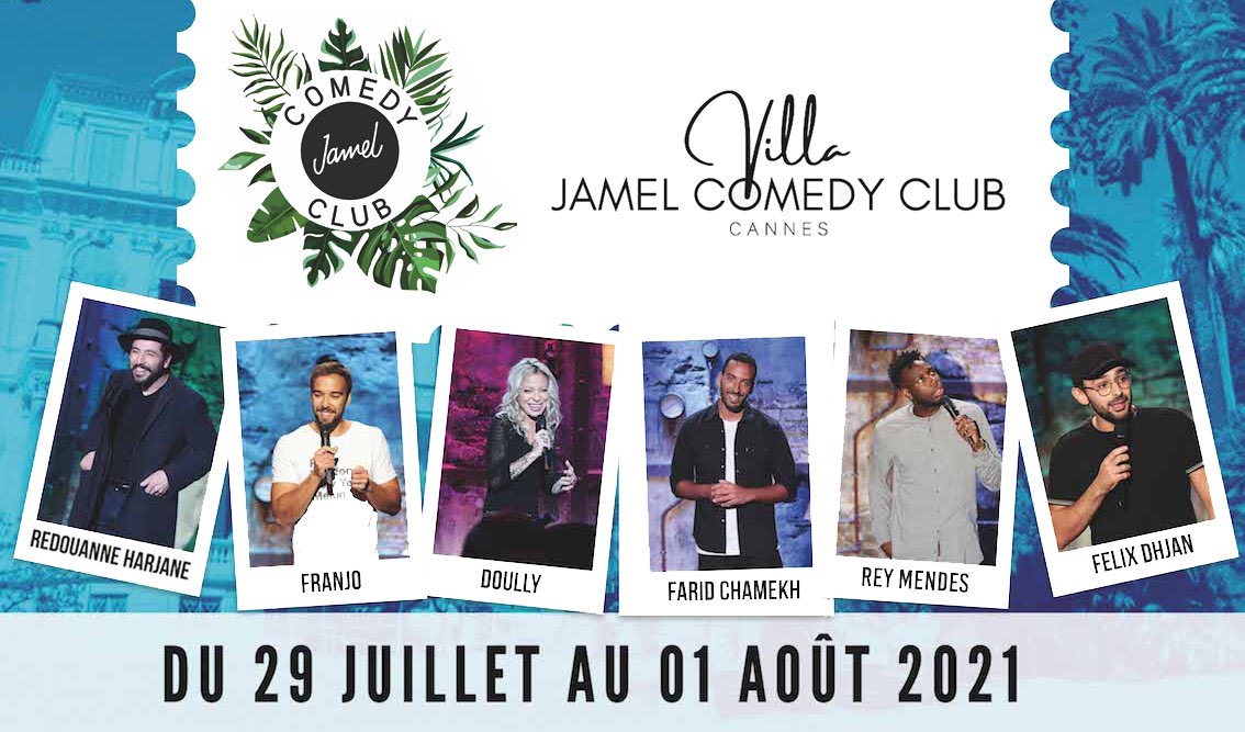 🔴 L’été à #Cannes

Forte du succès de sa première édition, la Villa Jamel Comedy Club fera son retour dans les jardins de la médiathèque Noailles, du 29 juillet au 1er août, pour 4 soirées de sketchs orchestrés par les nouvelles recrues 2021 du <a href="/LeComedyClub/">Le Comedy Club</a>.