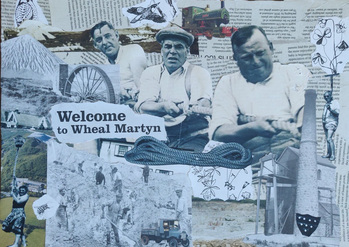 historyeilish's tweet photo. I wrote a little essay but also made a collage! Haven't done any "art" for years but constantly trying to remind myself I can be creative whilst doing history! @WhealMartyn @cornwallmp @CuratorialRC #CitizenCurator https://t.co/l1ubyP7llh