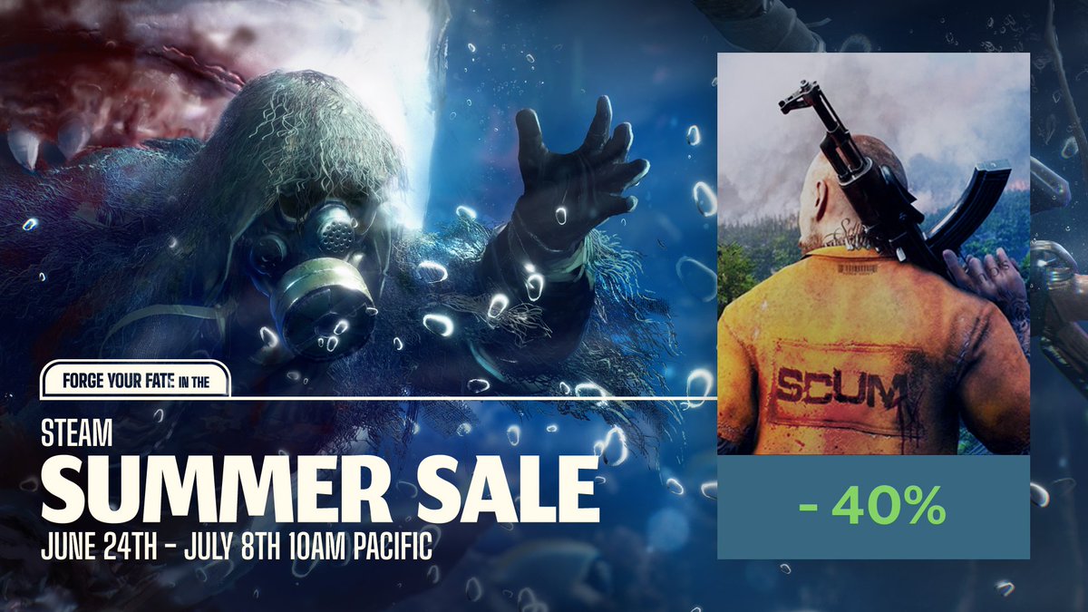 ScumGame's tweet photo. As you can see Steam forced us into another sale. So get it while you can at a great discount! See you on the island! -> https://t.co/IxuuoaBCvn https://t.co/HB8FkXuenV