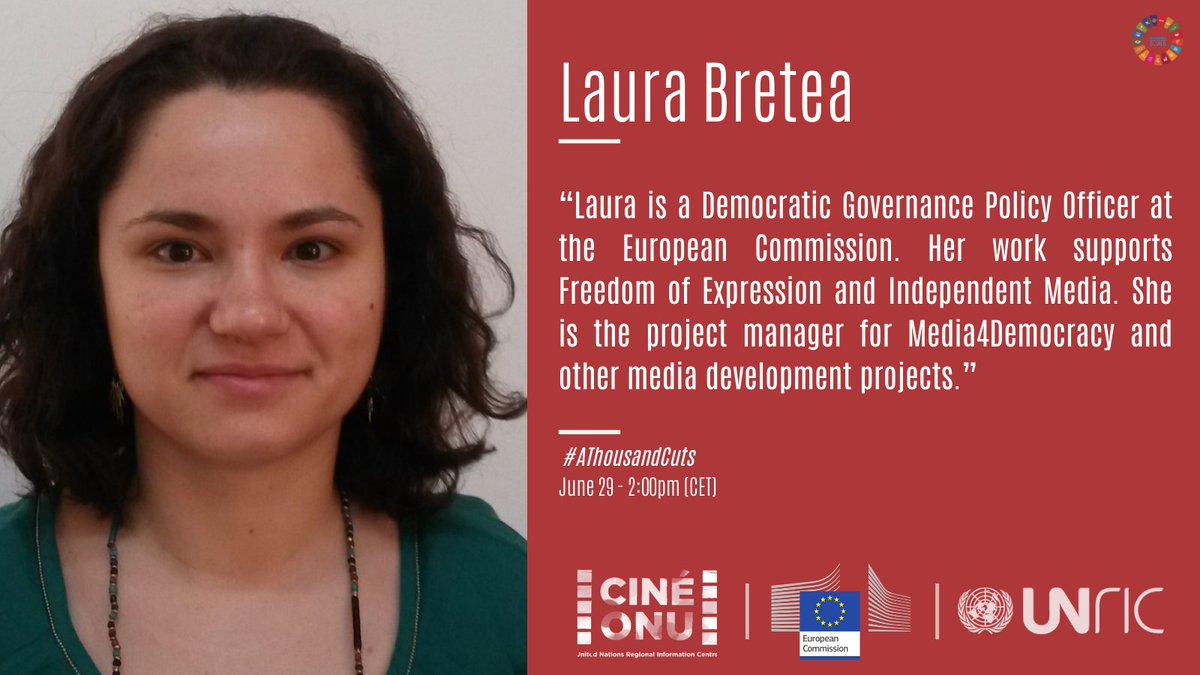 📽️We are looking forward to seeing you at the screening of '#AThousandsCuts featuring @mariaressa next week 🇪🇺Laura Bretea @EU_Commission who heads the @media4dem project, will be joining the panel 📌Register for the event here 👉🏽 bit.ly/3h17jVT