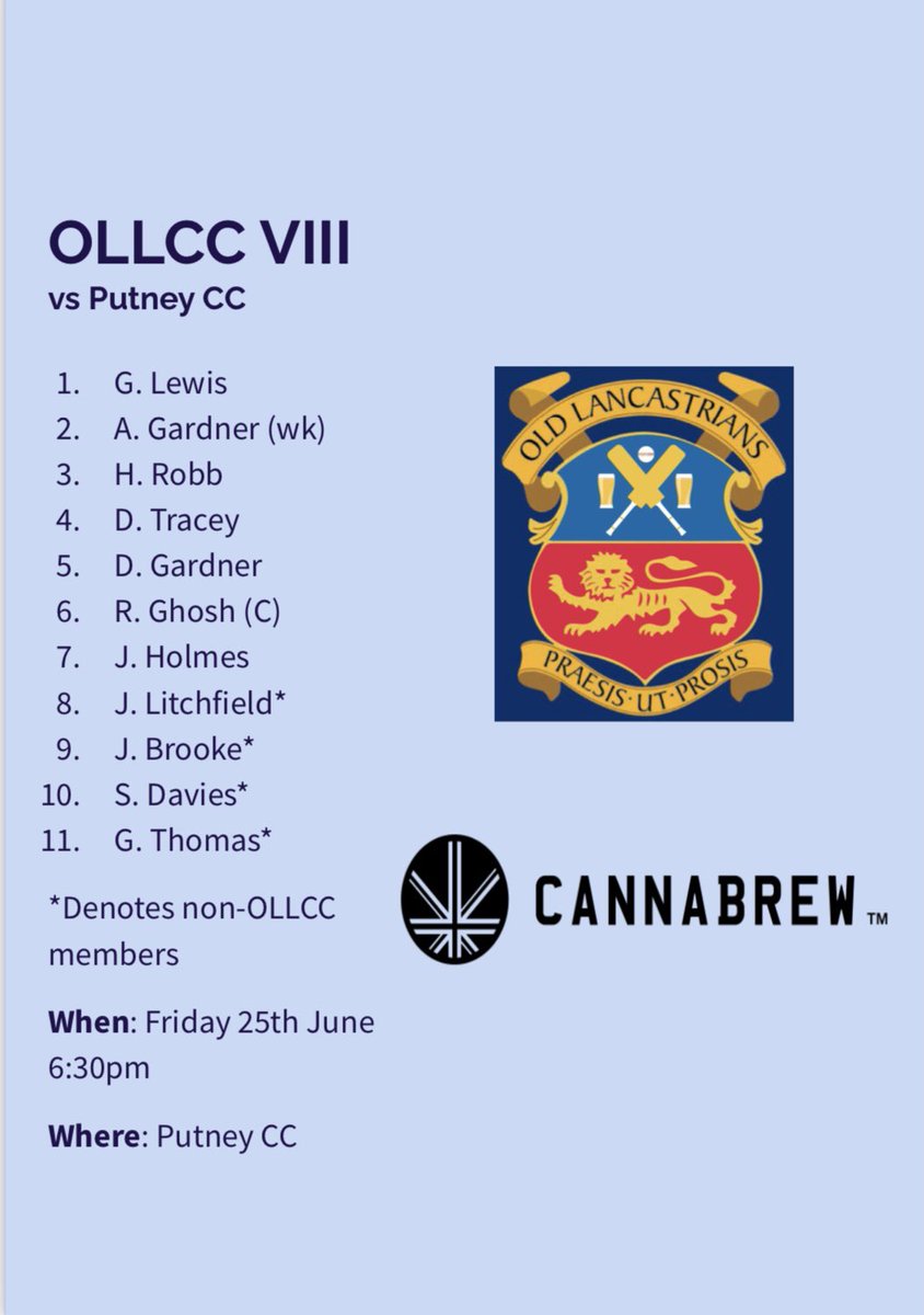 OLLCricketClub's tweet photo. A first Friday fixture for the OLLCC. An away day to Putney CC awaits, with the OLLCC looking for better fortunes in the 11-aside format #OLLCC #cricket https://t.co/x3tJsWKmom