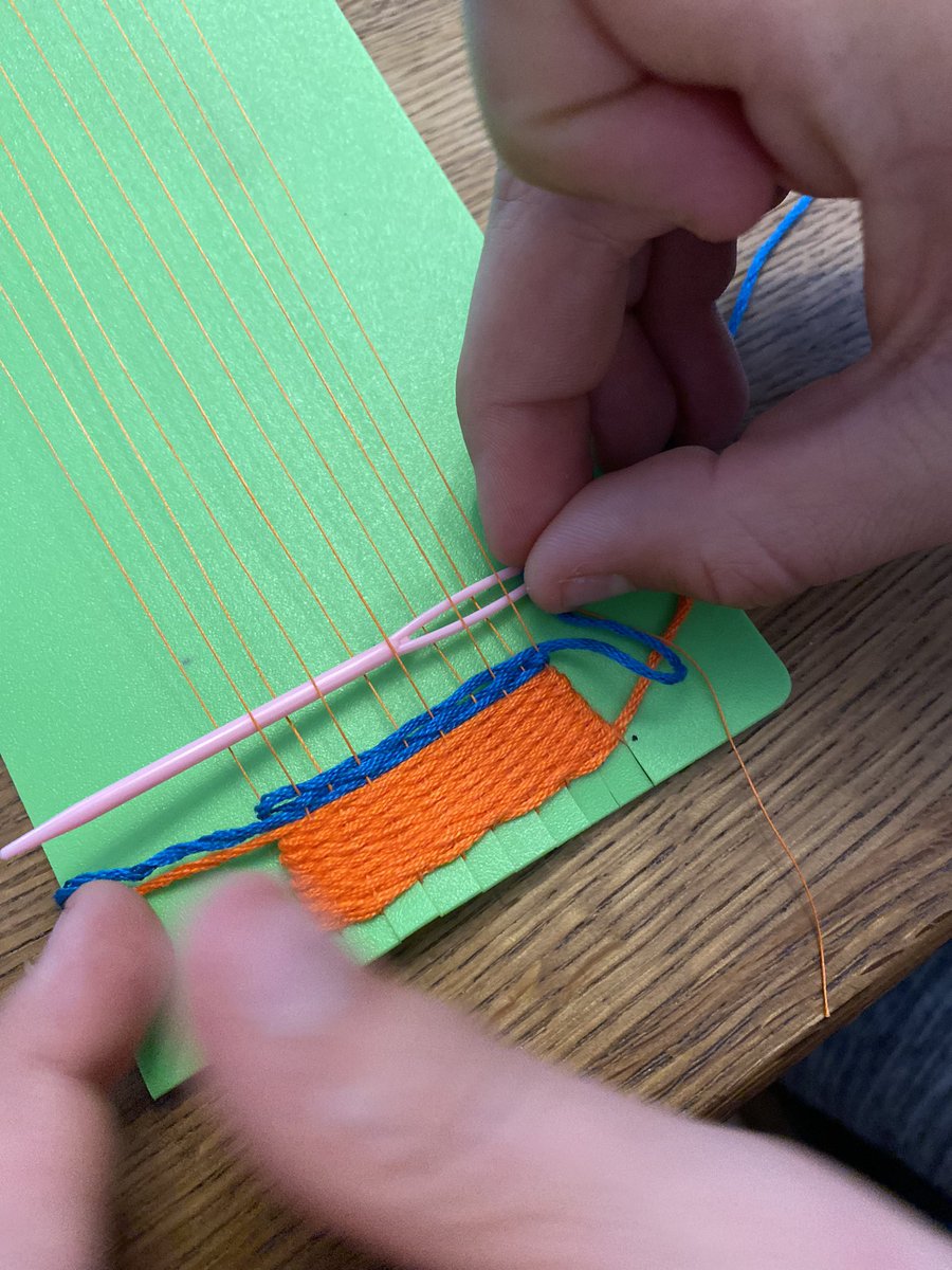 clarepower11's tweet photo. @GorseyY5 Hello from self isolation! Homeschool DT weaving this morning https://t.co/6x5BYjUZo4