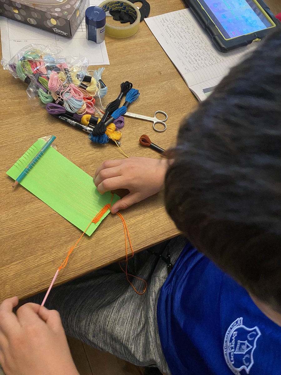 clarepower11's tweet photo. @GorseyY5 Hello from self isolation! Homeschool DT weaving this morning https://t.co/6x5BYjUZo4