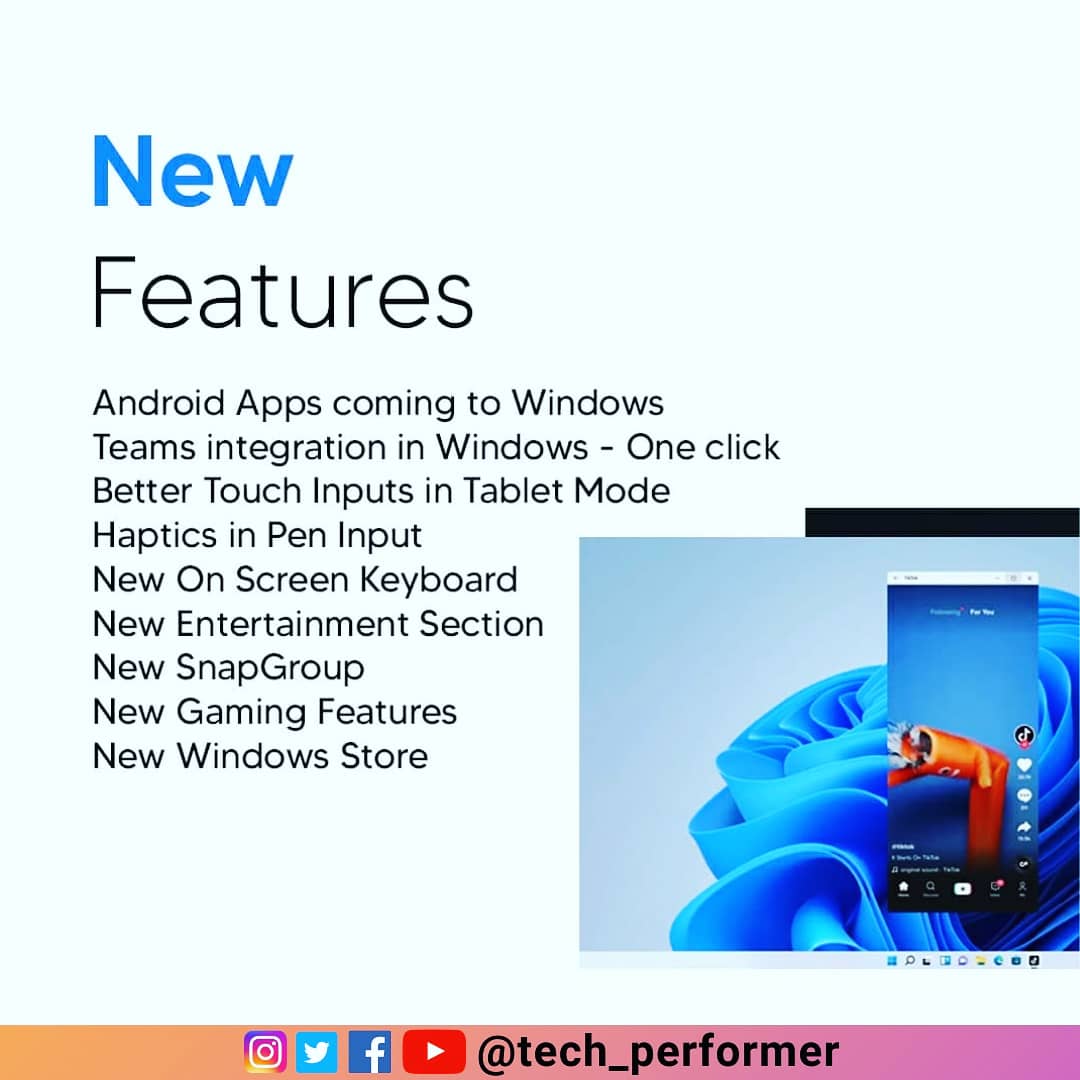 tech_performer's tweet image. #Microsoft officially announced #Windows11 with improved UI and features.
#Windows #MicrosoftEvent #MicrosoftTeams #technews