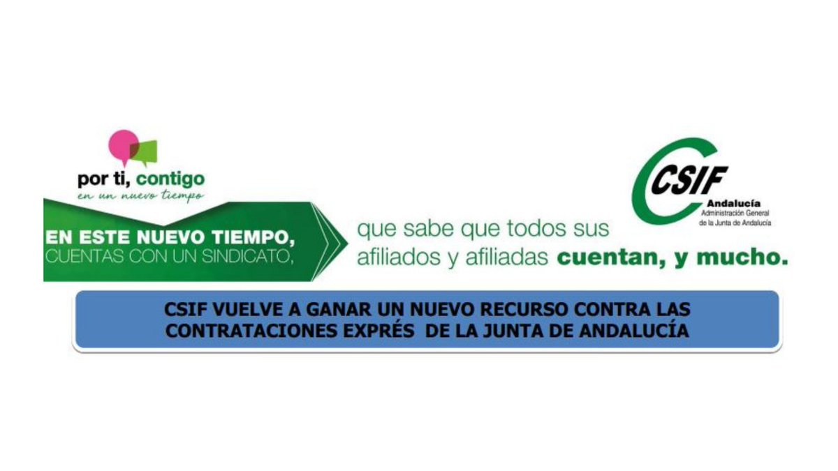✅ CSIF vuelve a ganar un recurso contra las contrataciones exprés de la Junta de Andalucía.

La Justicia estima el recurso contra la convocatoria de interinos asimilados al Cuerpo Superior Facultativo, opción Arquitectura Superior (A1.2001): bit.ly/3wUHLAg