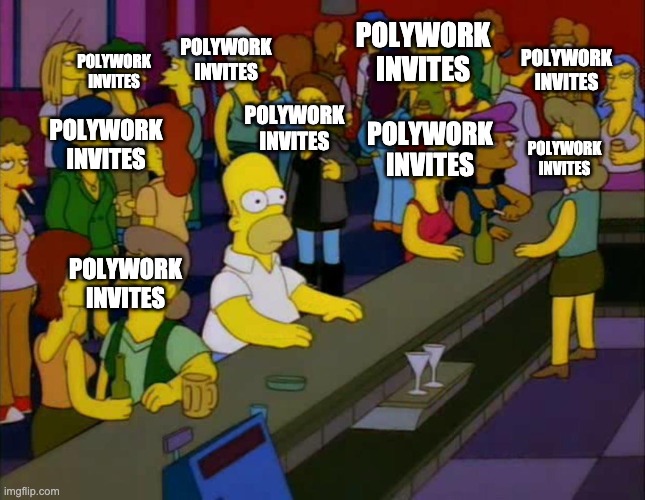 Infoxicador's tweet photo. **BREAKING**

Live footage of Tech Twitter right now:

Also, have you tried @PolyworkHQ? It is awesome! 

I have some invites 😂 https://t.co/8HEXpSBUSf