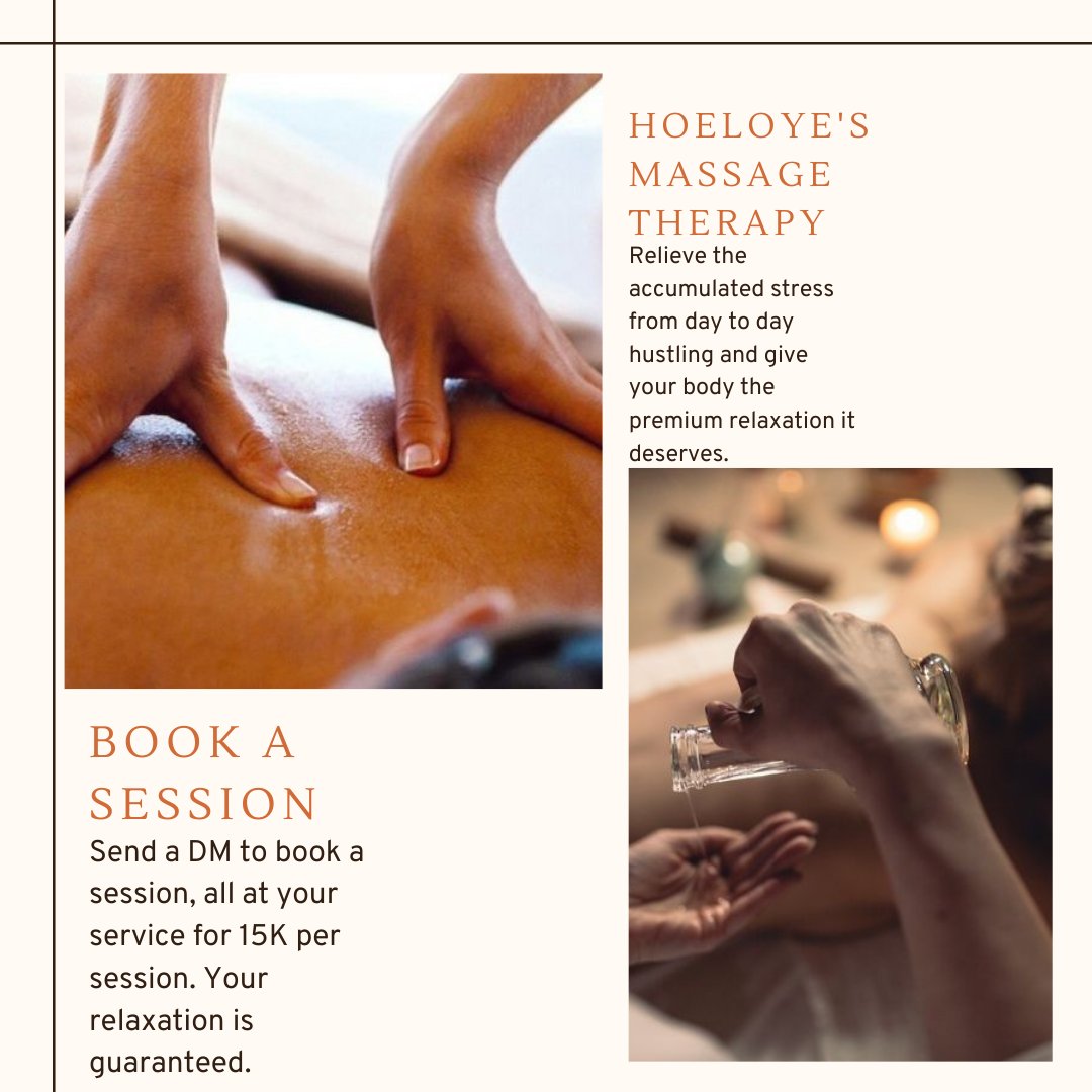 _balogun_'s tweet image. Relax your Summer body this weekend with a soothing relaxation massage at the comfort of your home 😺 please RT for my clients on your timeline. 🤲🏾