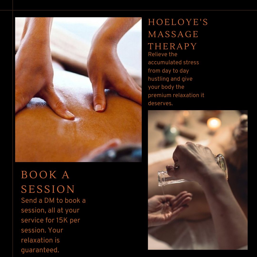 _balogun_'s tweet image. Relax your Summer body this weekend with a soothing relaxation massage at the comfort of your home 😺 please RT for my clients on your timeline. 🤲🏾