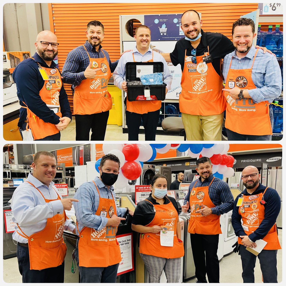 humberto1romero's tweet photo. What an amazing day full of training, fun and recognition. We thank you @THDchuck and @jlandrumTHD for Sharing your wealth of knowledge here at Store 222. Until next time. We do it for our PROS!!! 👊🏼 🛠 🟧 @Chris_Fraga_HD @Anthonygerman8 #OrangeApronHeroes @jtrievespro https://t.co/vvknobq4d6
