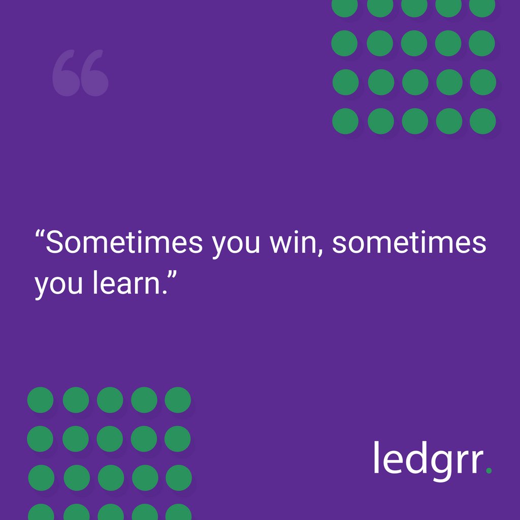 Sometimes you win, sometimes you learn. 

Don't be afraid to lose, because our greatest achievements are often spawned out of our greatest shortcomings! 

Have a great weekend everyone 💚

#losses #learnings #failure #success