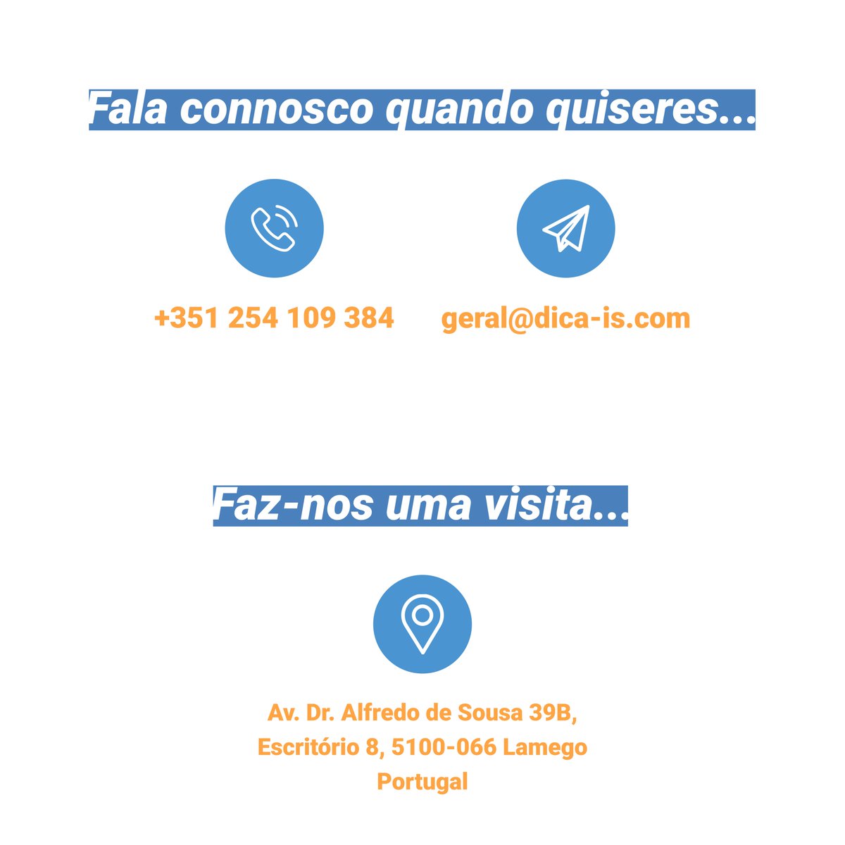 dica_is's tweet photo. Estamos à tua espera! 
Despacha-te 🙏
Fala connosco e diz-nos o que andas a imaginar... 
Temos uma enorme gama de serviços que de certeza te vão ajudar naquilo que mais precisares. 
Do que estás à espera? 
Agora já não tens desculpas! 
Todos os nossos contactos nesta publicação. https://t.co/30ls0yVLMa