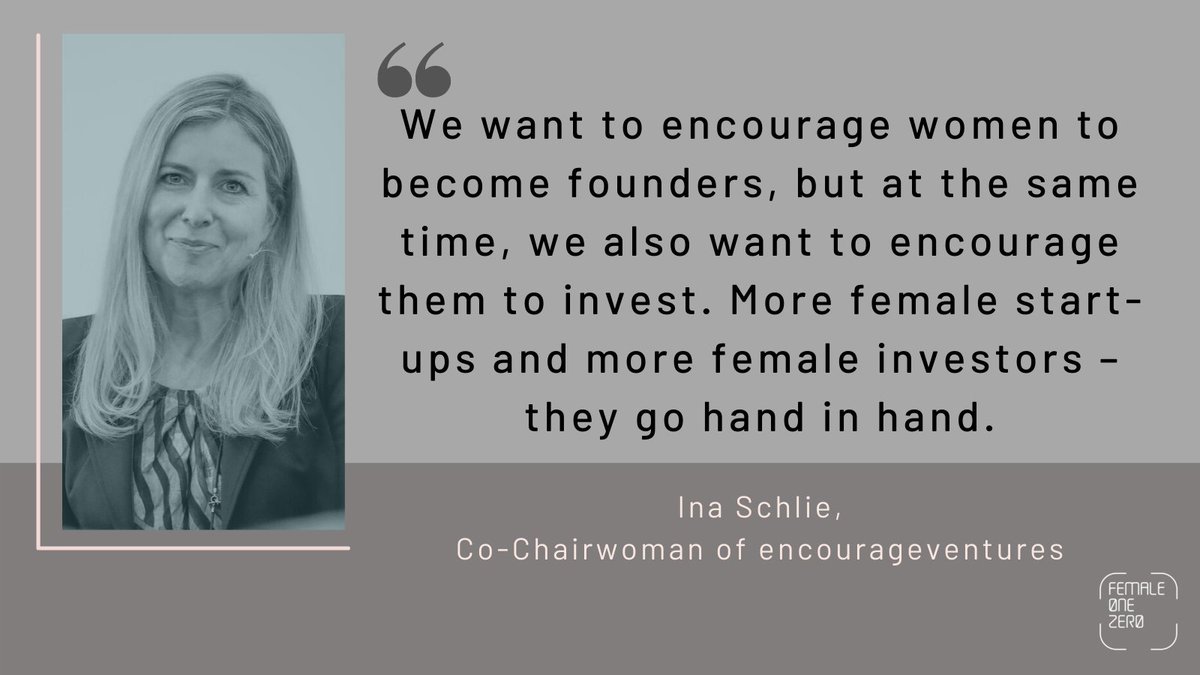 "We want to #encourage women to become #founders, but at the same time, we also want to encourage them to #invest. More #femalestartups and more #femaleinvestors – they go hand in hand."-  <a href="/InaSchlie/">Ina Schlie</a> , Co-Chairwoman of <a href="/encourageventu1/">encourageventures e.V.</a>