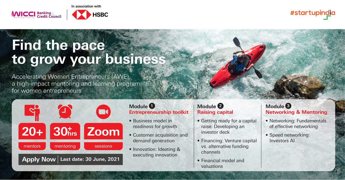 Women Entrepreneurs in India - Startup India in partnership with HSBC India and WICCI Banking and Credit Council brings to you an exclusive opportunity to scale and grow your startups. Apply for the Accelerating Women Entrepreneurs program now! Link: tiny.cc/AcceleratingWo…
